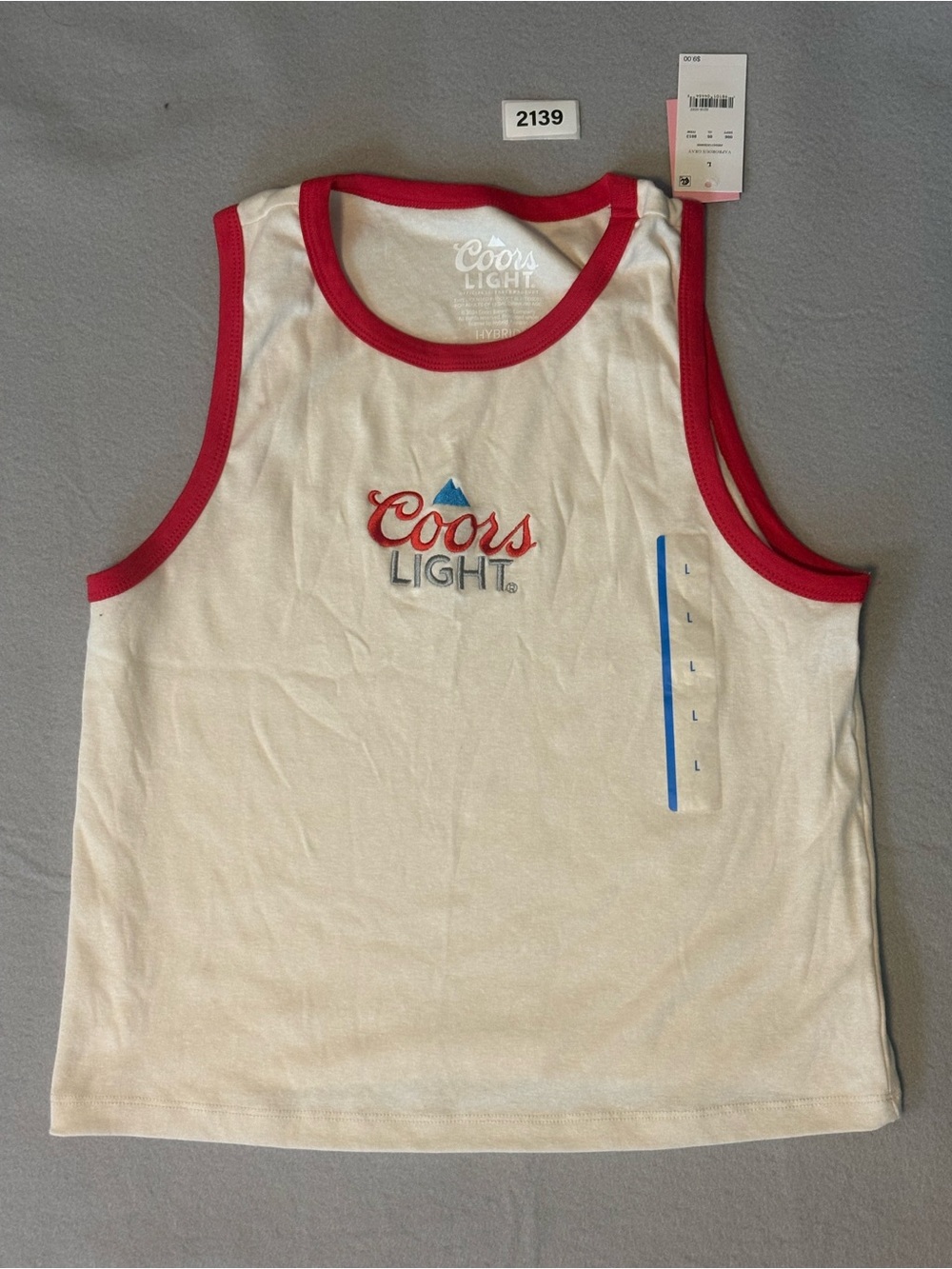 Coors Light Women’s Ringer Tank Top Size Large NWT Item# 2141